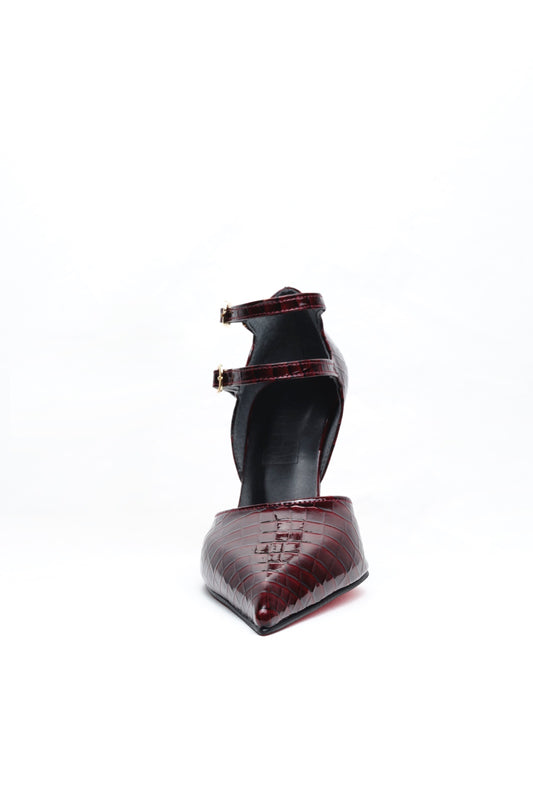Rage – Bordo Rugan Ankle Strap Stiletto